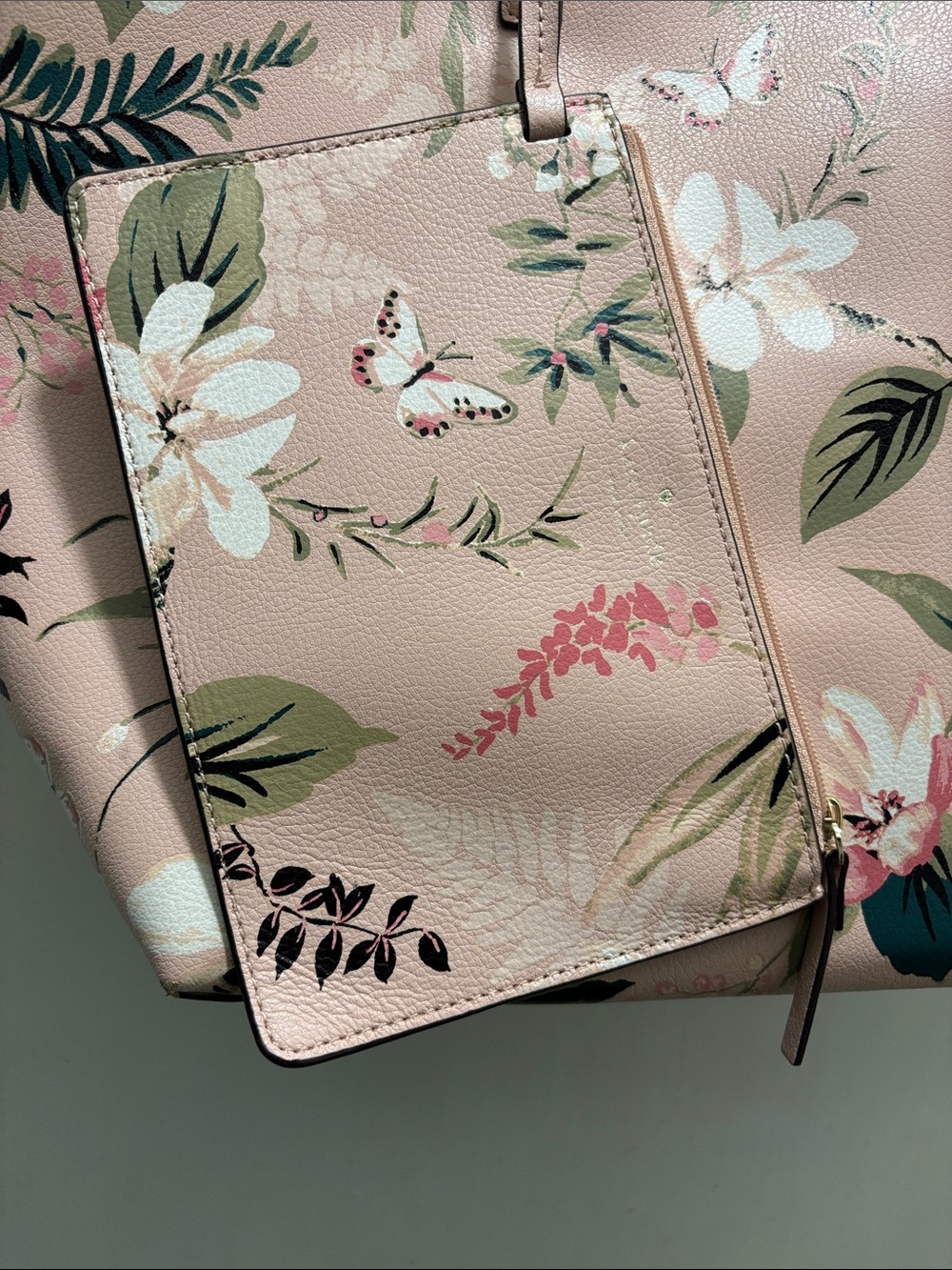 kate spade Pink Floral Tote with Matching Pouch - Picture 2 of 9